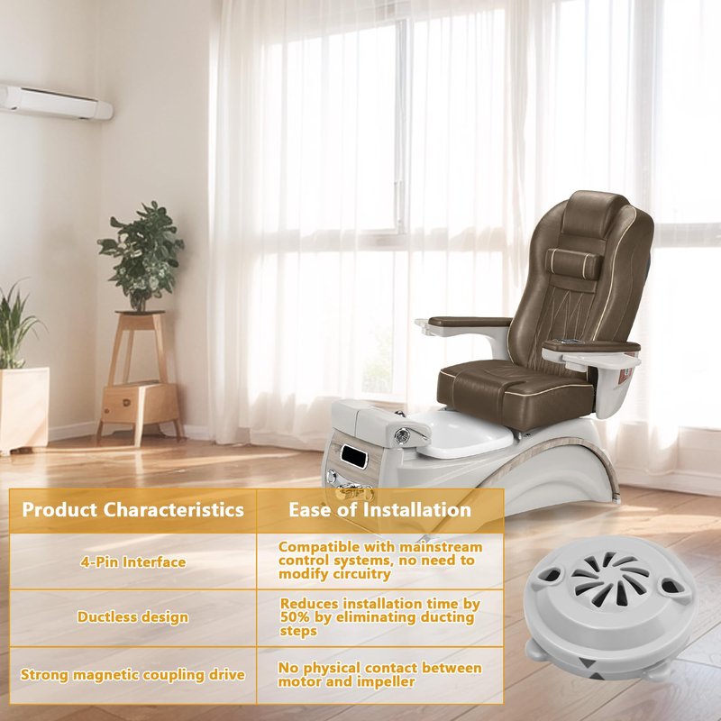 BF-004 Pipeless Magnetic Jet Head Motor for Pedicure Spa Chair Part,Universal Pedicure Jet Replacement for LURACO Magnetic Jet Includes Propeller and Cap