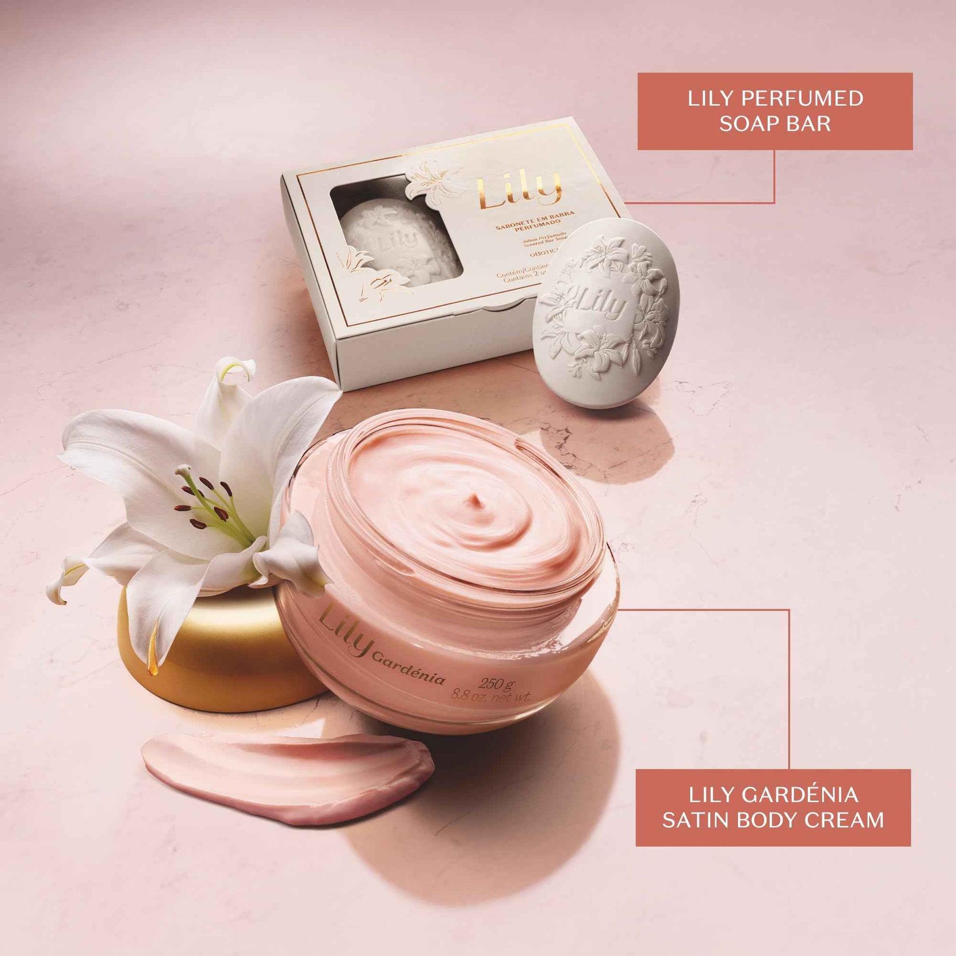 O Boticário Lily Perfumed Soap Bars, Gently Cleanses and Softens Skin (2x90g)