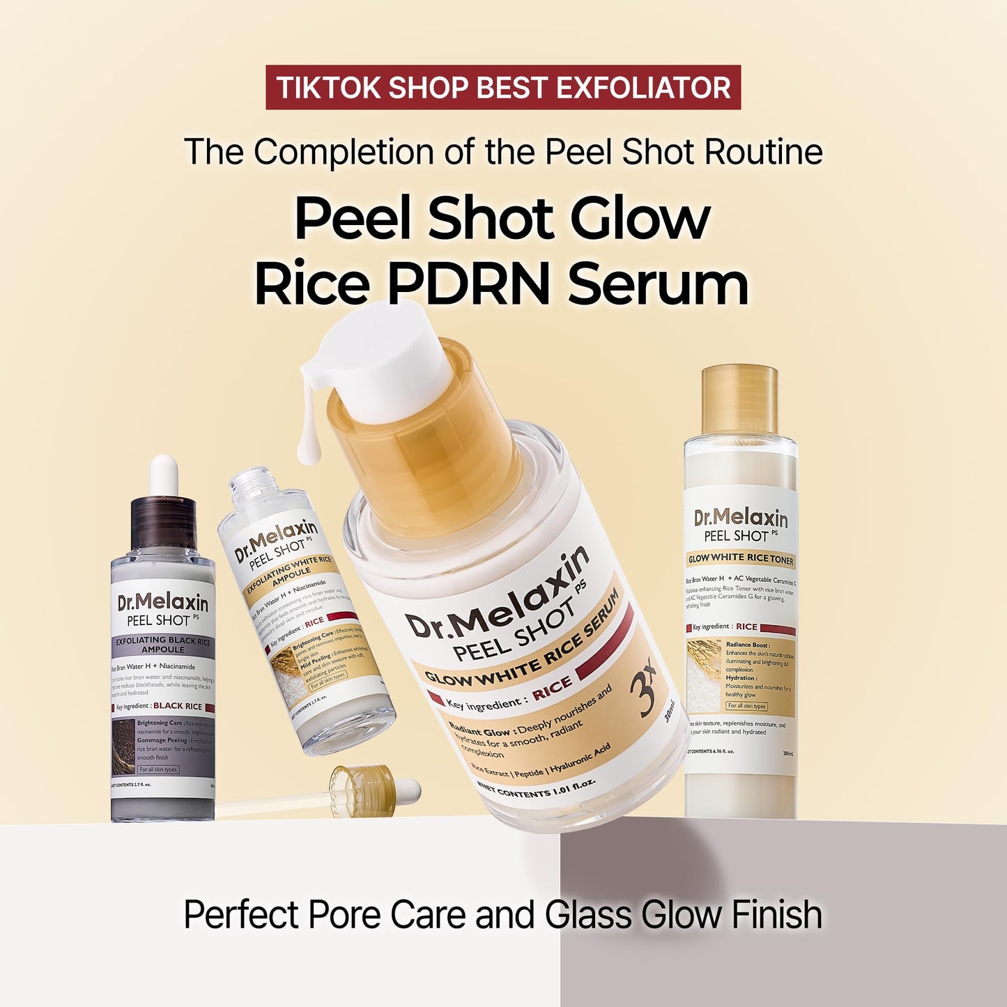 Dr.Melaxin Peel Shot Glow Rice PDRN Serum 30ml Facial Skin Care Smooth Texture For Pore Care Korean Skin Care