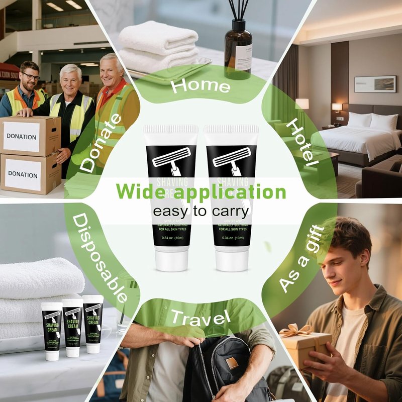 Shaving Cream Bulk Travel | Disposable 10ml Cream for Hotels & Homeless (Pack of 150)