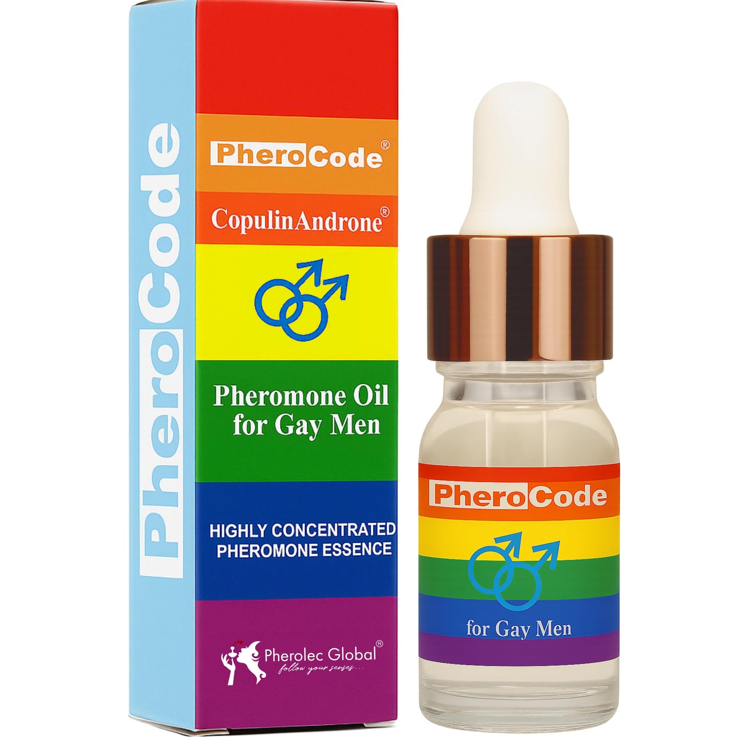 CopulinAndrone Gay Pheromone Cologne for Men Original 0.17 fl oz - 48-Hour Long Lasting Body Oil Crafted for Gay Men - Men's Cologne Perfume Pheromone Oil with Natural Orange Blossom and Sandalwood