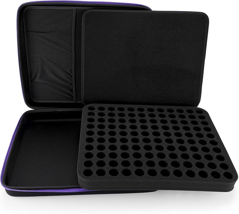 Hipiwe Essential Oil Storage Case - Hard Shell Organizer for 120 Bottles | Foam Insert, Travel-Friendly Design