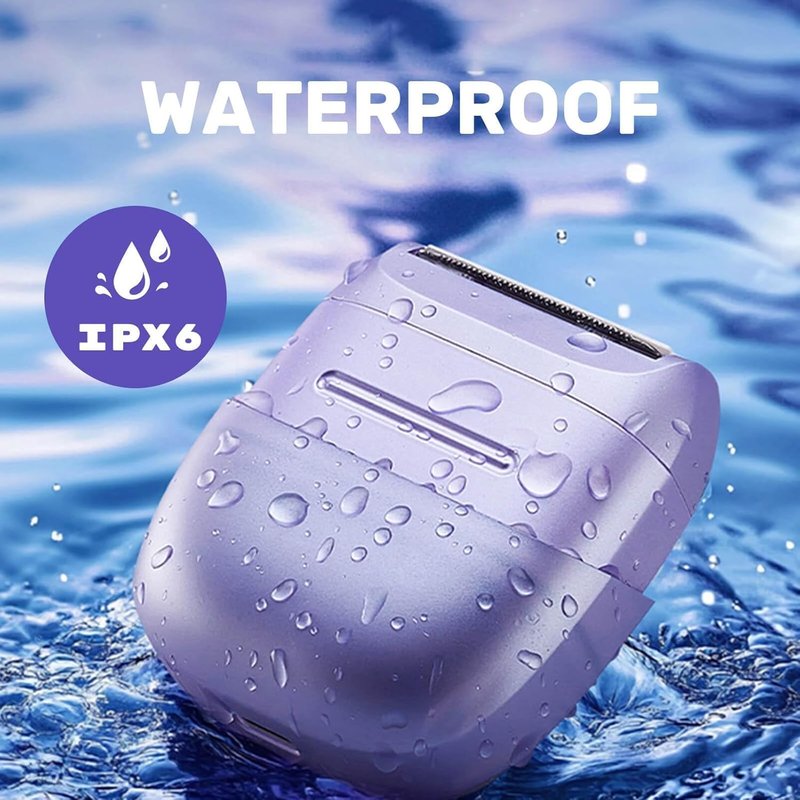 Electric Shaver for Women - Waterproof Mini Cordless Razor | Hair Removal for Legs, Face, Body, Bikini - Purple
