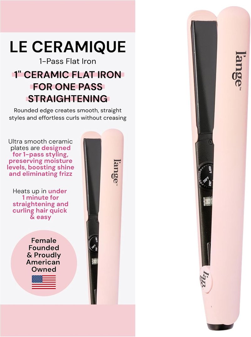 L'ANGE HAIR Flat Iron Hair Straightener - Fast Heating Ceramic | Locks in Moisture & Shine | Blush Color