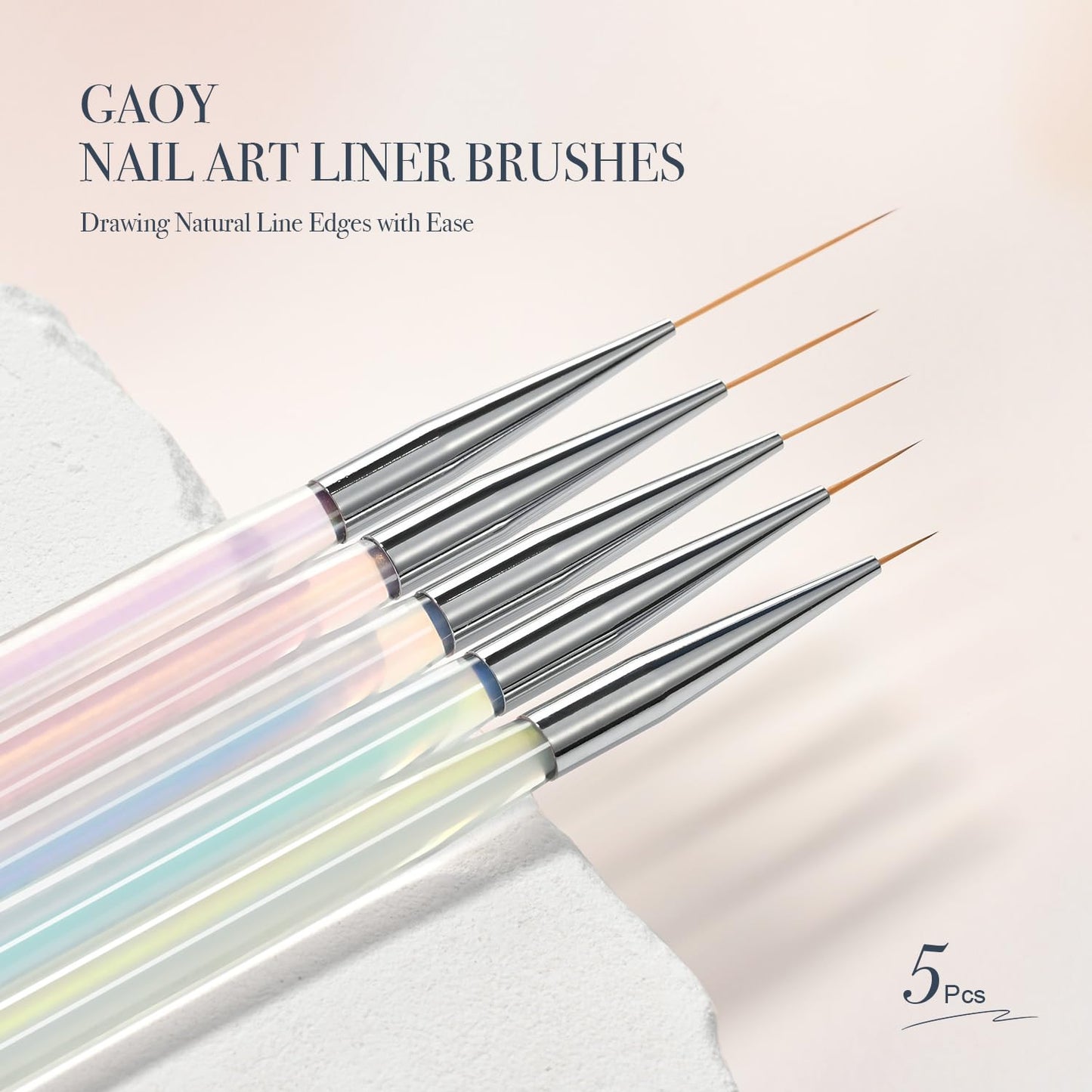 GAOY 8 Pcs Nail Brushes for Nail Art, Nail Design Tools for Nail Detail Painting, French Liner and Dotting Pens for Nail DIY