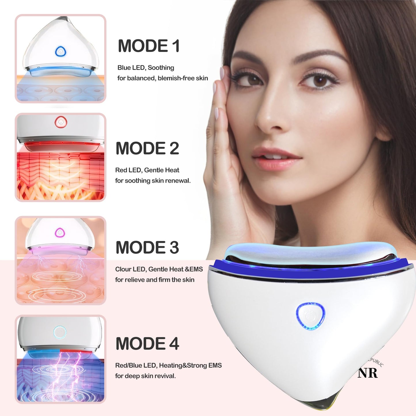 Jnusxy Gua Sha Device,Stainless Steel Gua Sha Facial Tools with Heat and Vibration, 4-in-1 Red Light Therapy for face,Electric gua sha face Massager, Pocket-Friendly Household Beauty Device