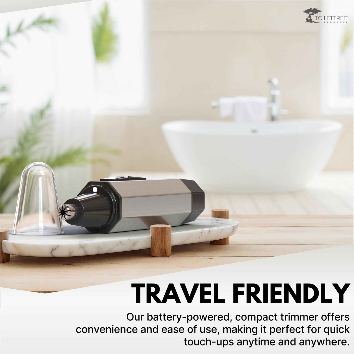 ToiletTree Products Nose Hair Trimmer with LED Light - Stainless Steel, Heavy-Duty Casing - Ear & Nose Hair Trimmer - Men's Grooming Trimmer for Beard, Eyebrows, and Ears