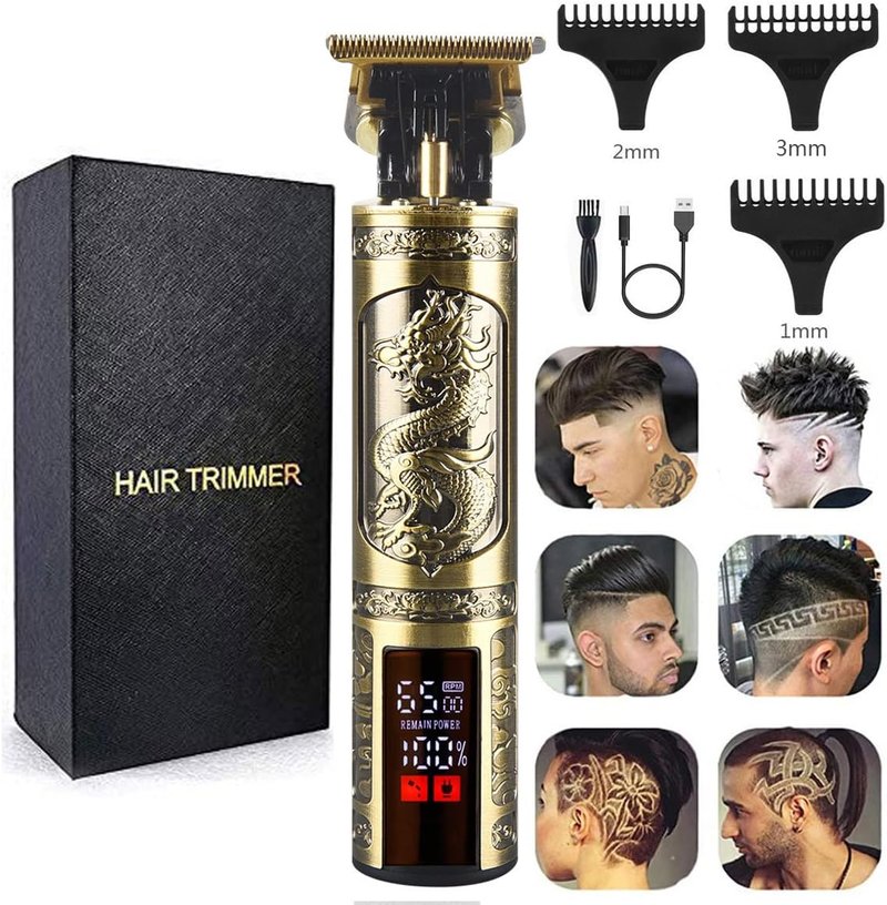 Professional Hair Clippers - Cordless Zero Gapped Trimmer for Men | Rechargeable with LED Display