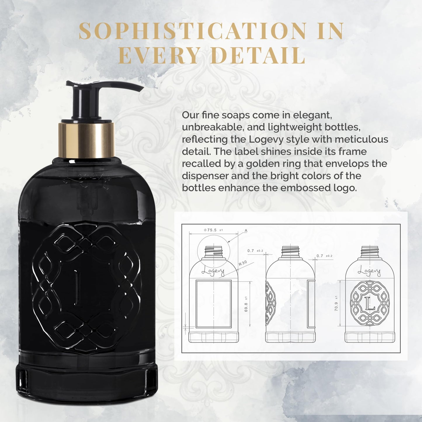 Logevy Pepe Nero Liquid Hand Soap – Mood Boosting Fragrance Made from the Best Skin-Friendly Ingredients Rich in Nutritional Properties for Hydrating and Soothing Action – 500ml