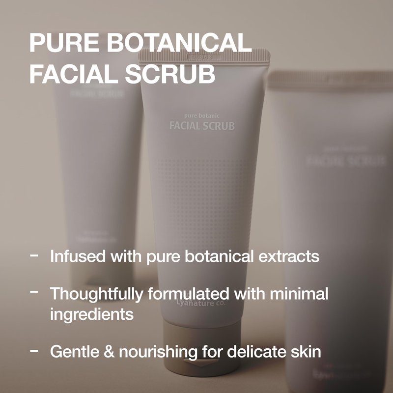 Lyanature FACIAL SCRUB – Organic Koean Face Scrub, All Natural Face Wash & Exfoliating Cleanser for Sensitive Skin, Deep Cleansing & Dead Skin Remover, Non-Toxic & Paraben-Free (3.53 fl oz / 100g)