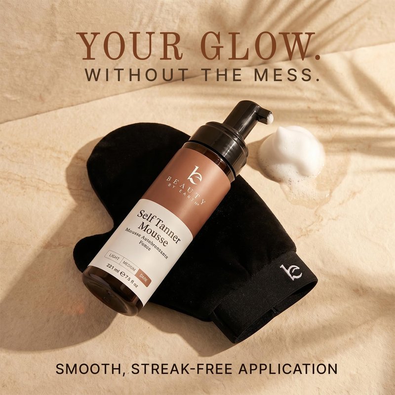 Ultra Dark Self Tanner Tanning Mousse Kit - USA Made with Natural & Organic Ingredients, Self Tanner Mousse and Mitt, Fake Tan Tanning Foam, Sunless Tanners Best Sellers for Darkest Self Tan