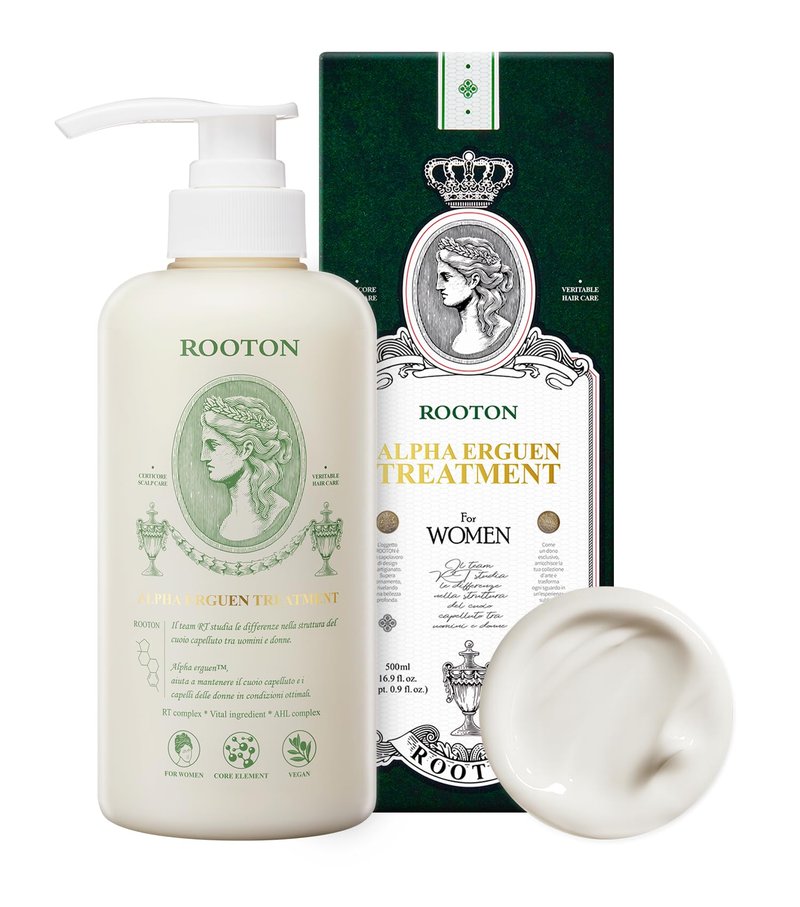 ROOTON Alpha Erguen Hair Loss Treatment for Women, Vegan Conditioner for Thinning Hair, Weak Hair & Scalp Care, Pregnancy Safe Formula & Postpartum Hair Care, 500ml / 16.9 fl oz
