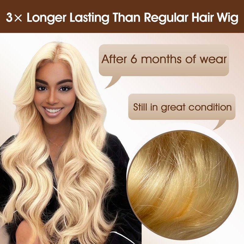 Frealhd 613 Blonde Body Wave Bundles Human Hair 16 Inch, 100% Virgin Human Hair 1 Bundle No Synthetic Blend, Triple Lifespan Salon Grade Remy Hair Extensions For Women