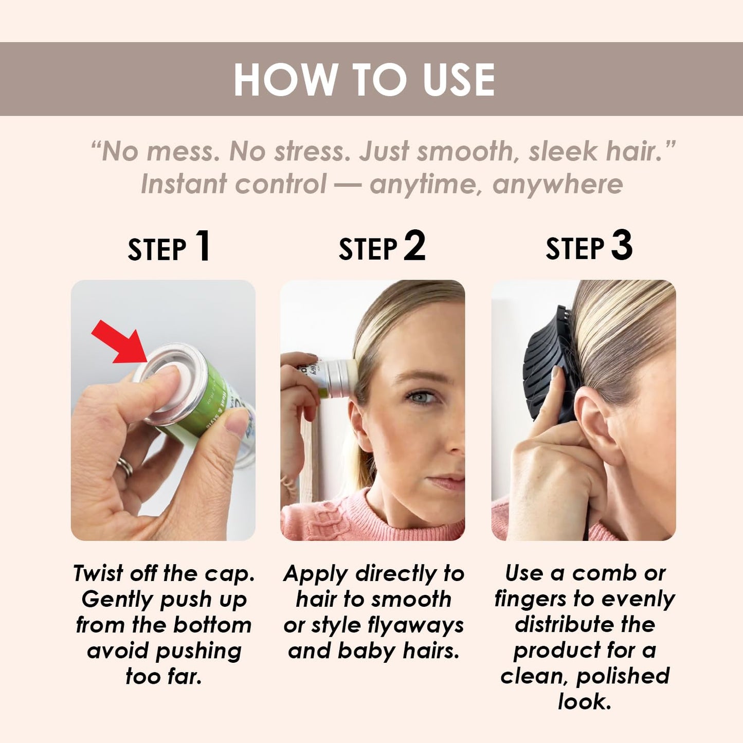 Hair Wax Stick - All-in-One Styling Wax & Heat Protector for Wigs | Anti-Frizz, Long-Lasting Hold (75g, Batana Oil)