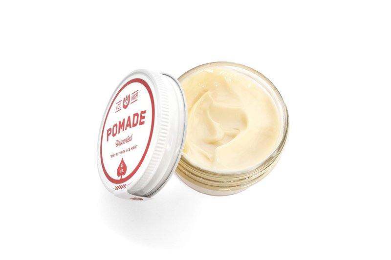 Ace High Unscented Pomade, Strong Hold, Natural Shine, Water Based, Hand Crafted, 4oz