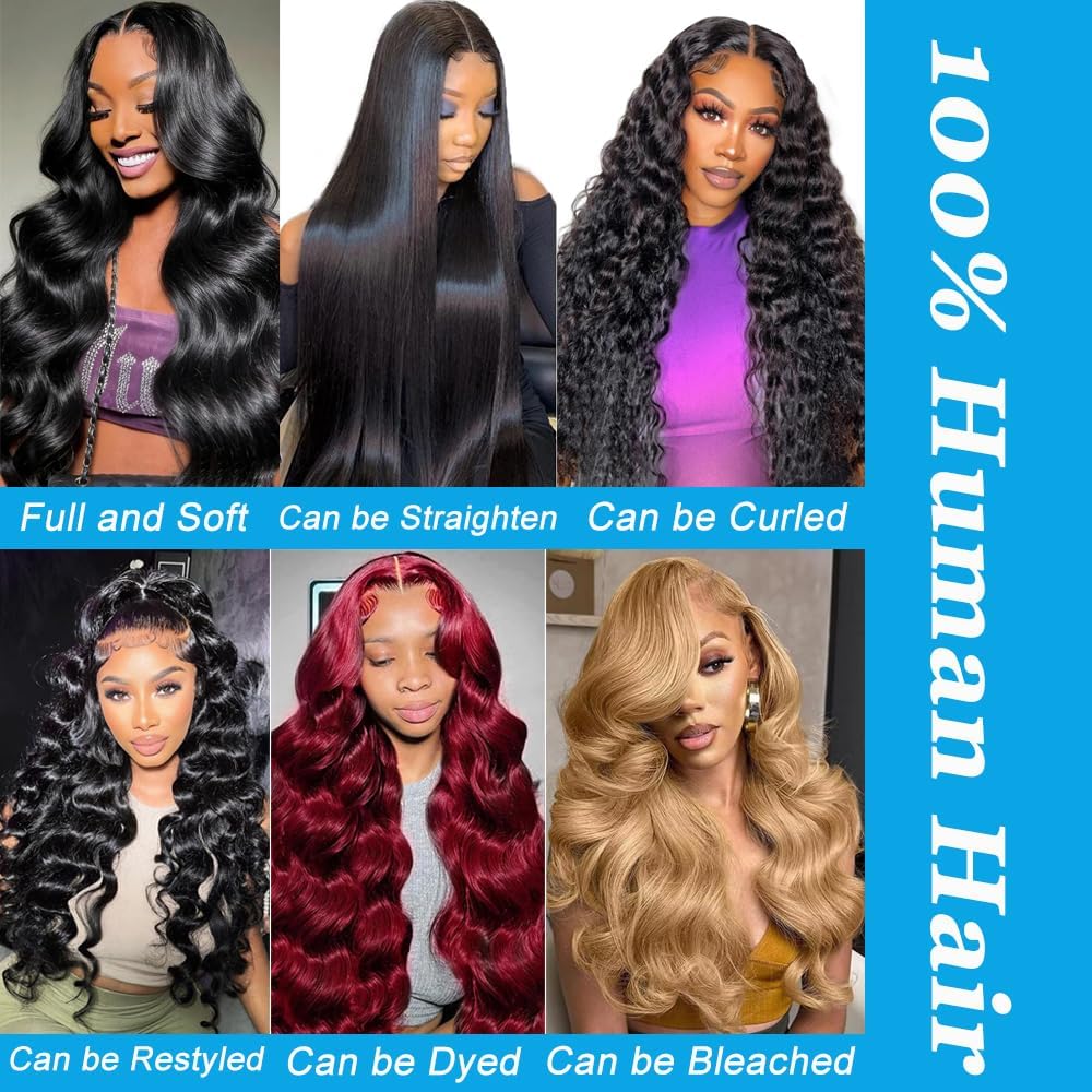 Brazilian Human Hair Bundles Body Wave 24 Inch 1 Bundle Human Hair Weave 12A 100% Unprocessed Virgin Hair Extensions Single Bundle Natural Black Color (Body Wave 1 Bundle, 24)