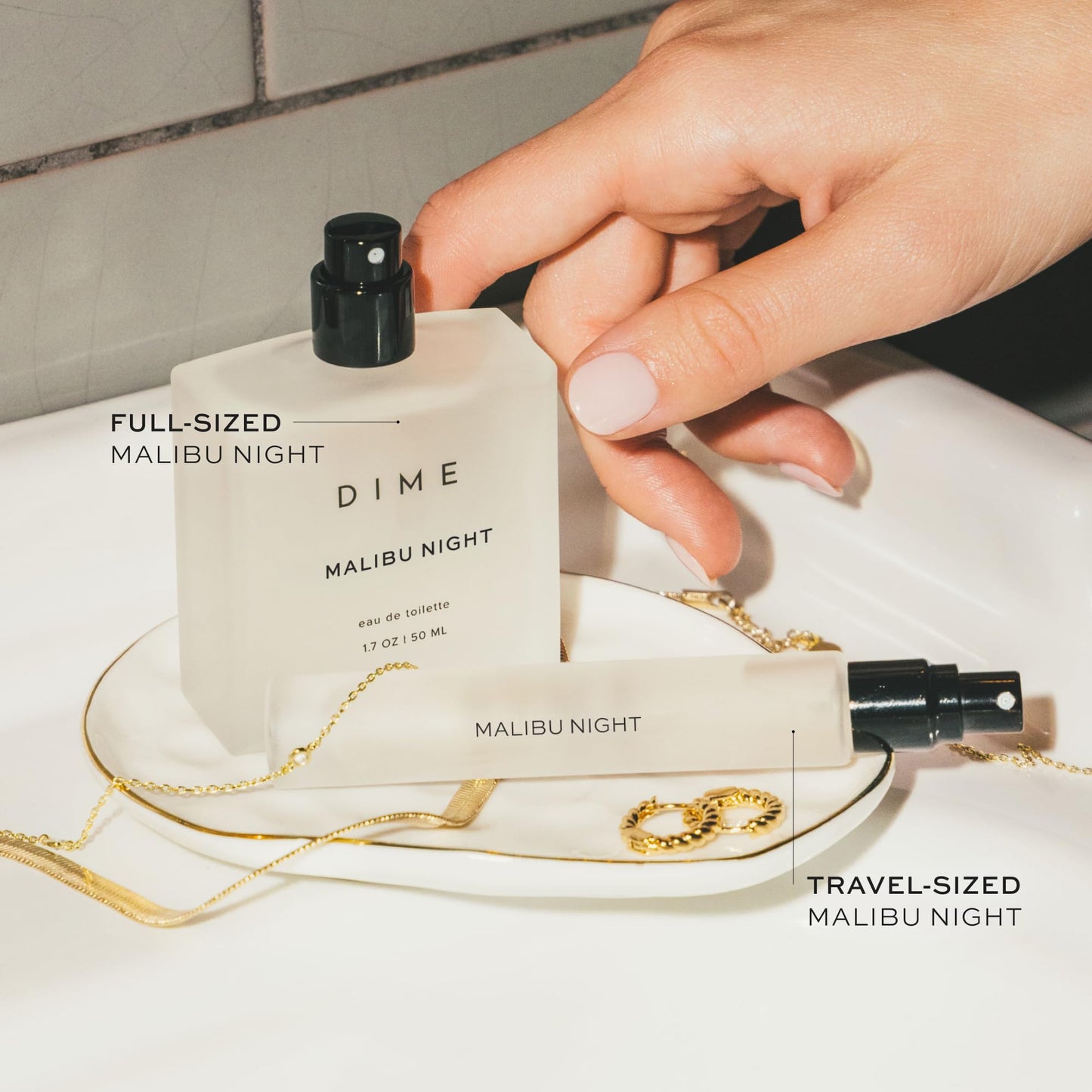 DIME Beauty Malibu Night Perfume for Women - Fruity Gourmand Eau de Toilette with Vanilla, Coconut Cream & Raspberry - Clean Fragrance, Hypoallergenic, Vegan, Travel Spray, 0.34 oz / 10 ml
