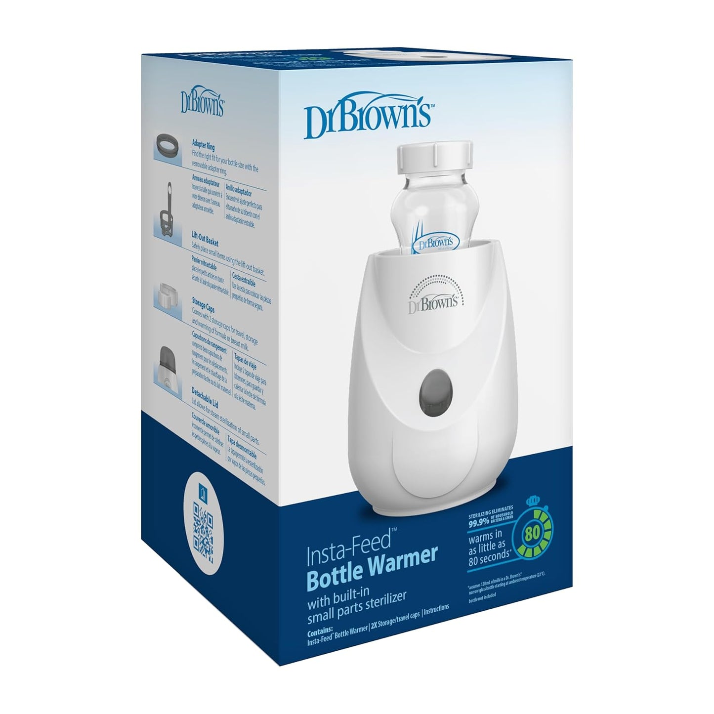 Dr. Brown's Baby Bottle Warmer & Sterilizer - BPA-Free Plastic | Fast Heating for Bottles & Food Jars