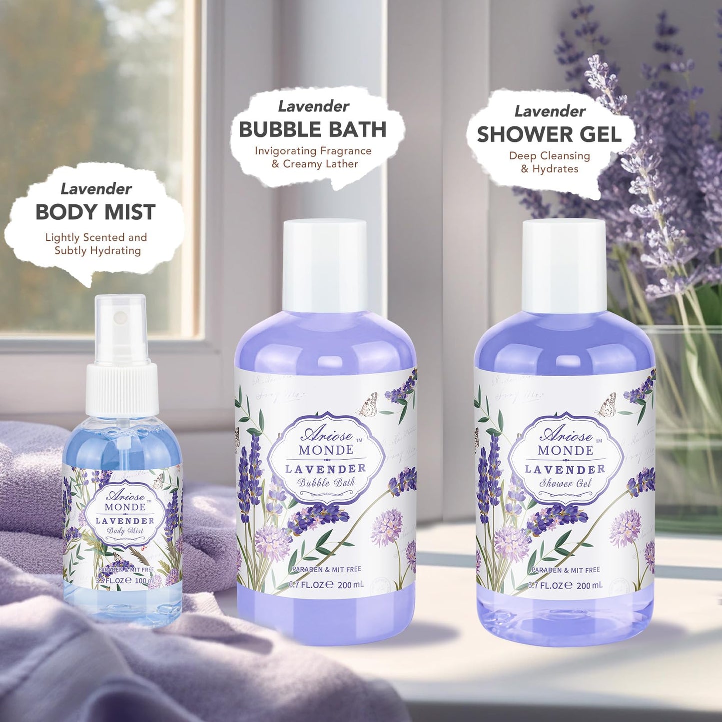 Gift Baskets for Women, Lavender Gift Sets for Women Self Care Spa Gift Basket Includes Body Lotion, Shower Gel, Bubble Bath, Relaxing Gifts For Her, Mom, Sister, Birthday & Christmas Gifts