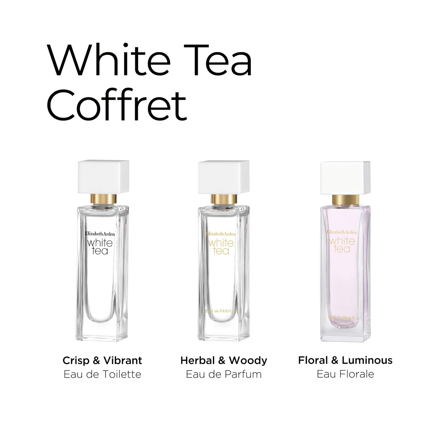 Elizabeth Arden White Tea Women's Perfume Gift Set, 3-Piece Mini Fragrance Discovery Set, Includes Eau de Parfum and Eau de Toilette, Travel Sized, 3 count (Pack of 1)