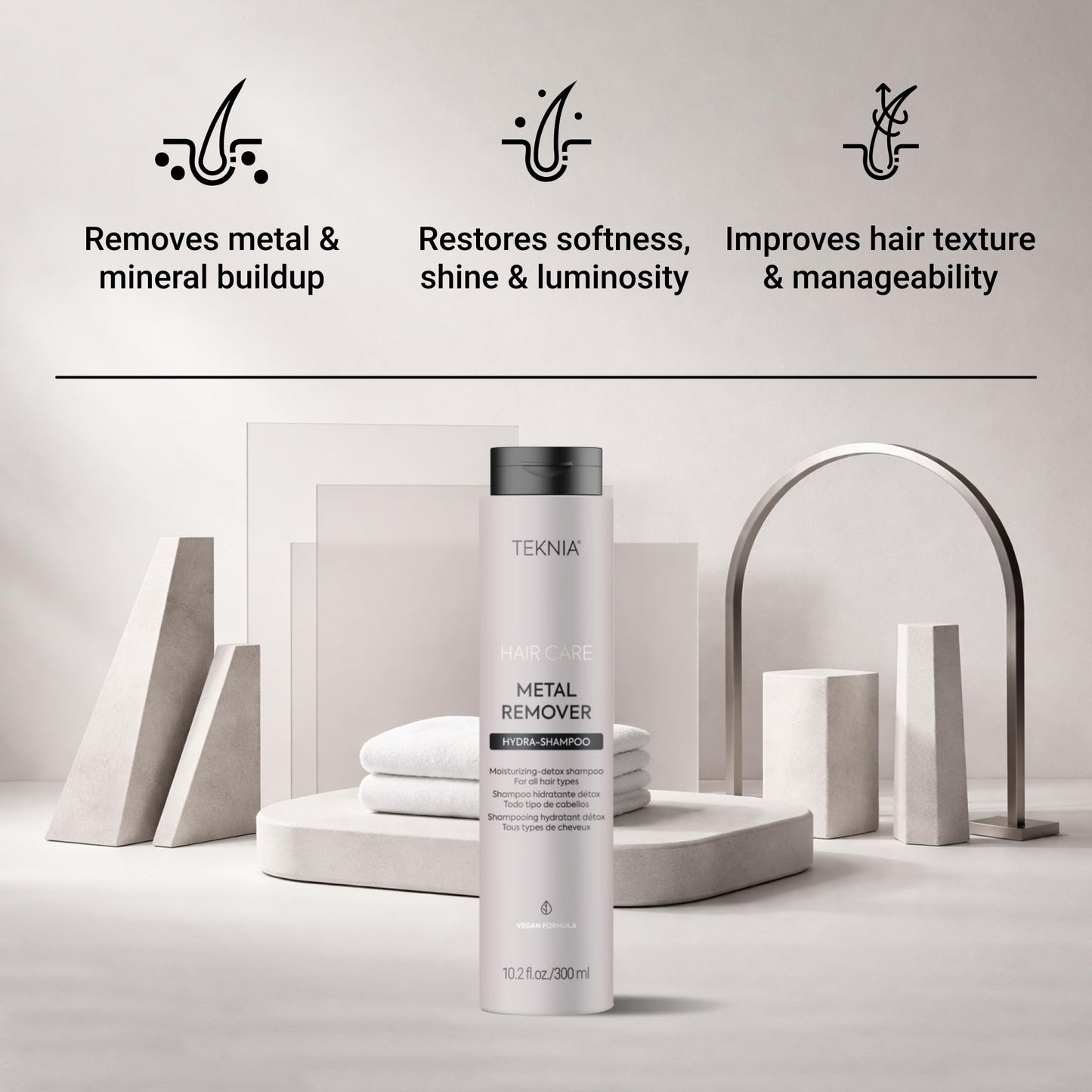 Lakmé Teknia Metal Remover Hydra Shampoo, Heavy Metal Detox Shampoo for Hard Water, Hair Detox, 10.2 Fl Oz