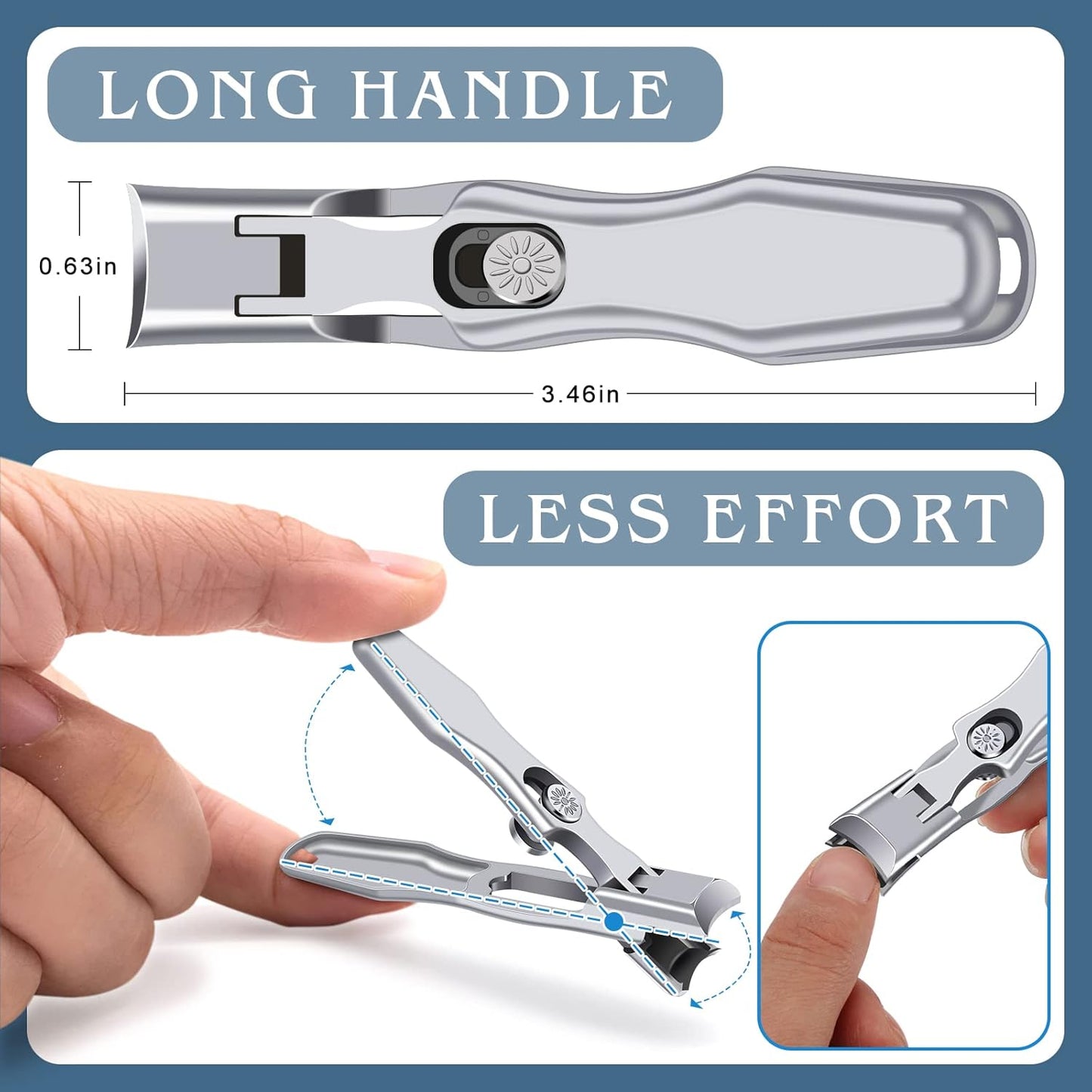 German Nail Clippers - Heavy Duty Toe & Fingernail Clippers for Thick Nails | Ultra Sharp Stainless Steel, Portable Design