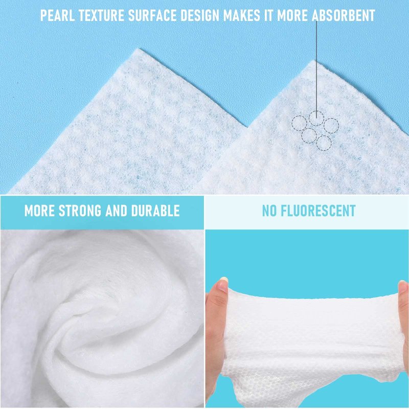Riakrum 12 Pack Disposable Towelettes Face Towel Bulk Cotton Face Tissues Soft Facial Tissue Dry Wet Use for Sensitive Skin Care Makeup Removing Surface Cleaning (1200 Counts)