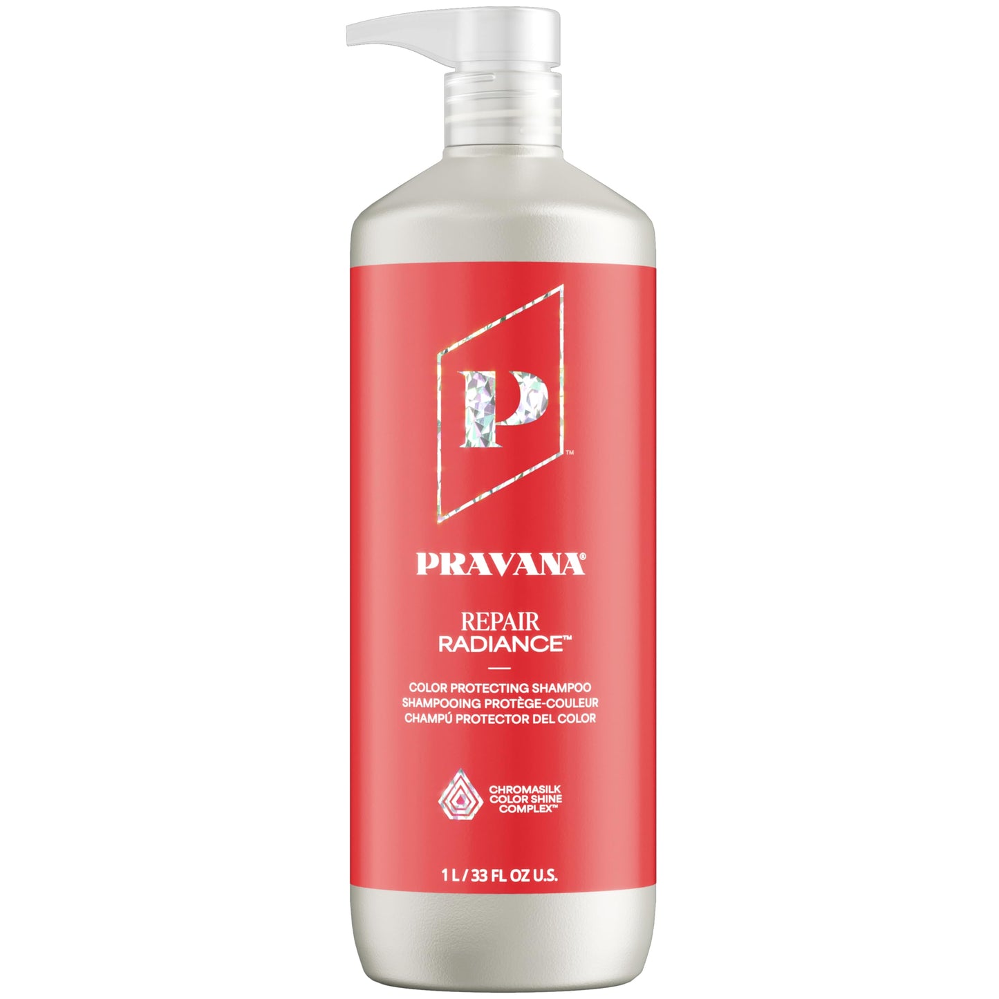 Pravana Repair Radiance Shampoo | Restores & Nourishes | For Damaged, Color-Treated Hair | Reduces Breakage & Split Ends | Chromasilk Enhances Shine & Protection | Paraben & Sulfate Free | 33 Fl Oz