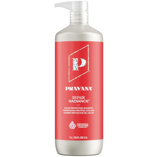 Pravana Repair Radiance Shampoo | Restores & Nourishes | For Damaged, Color-Treated Hair | Reduces Breakage & Split Ends | Chromasilk Enhances Shine & Protection | Paraben & Sulfate Free | 33 Fl Oz