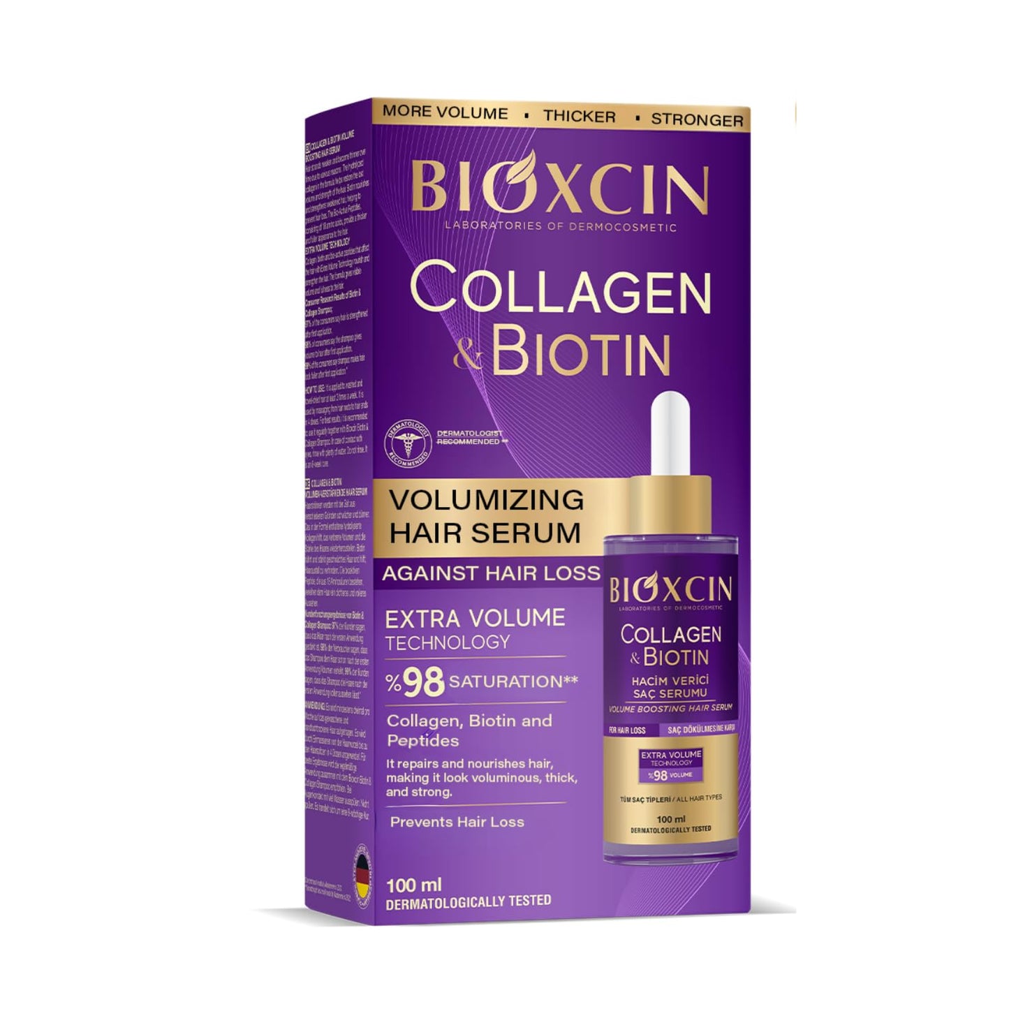 Bioxcin Collagen Biotin Volumizing Hair Serum Thickening Strengthening Formula 100 ml