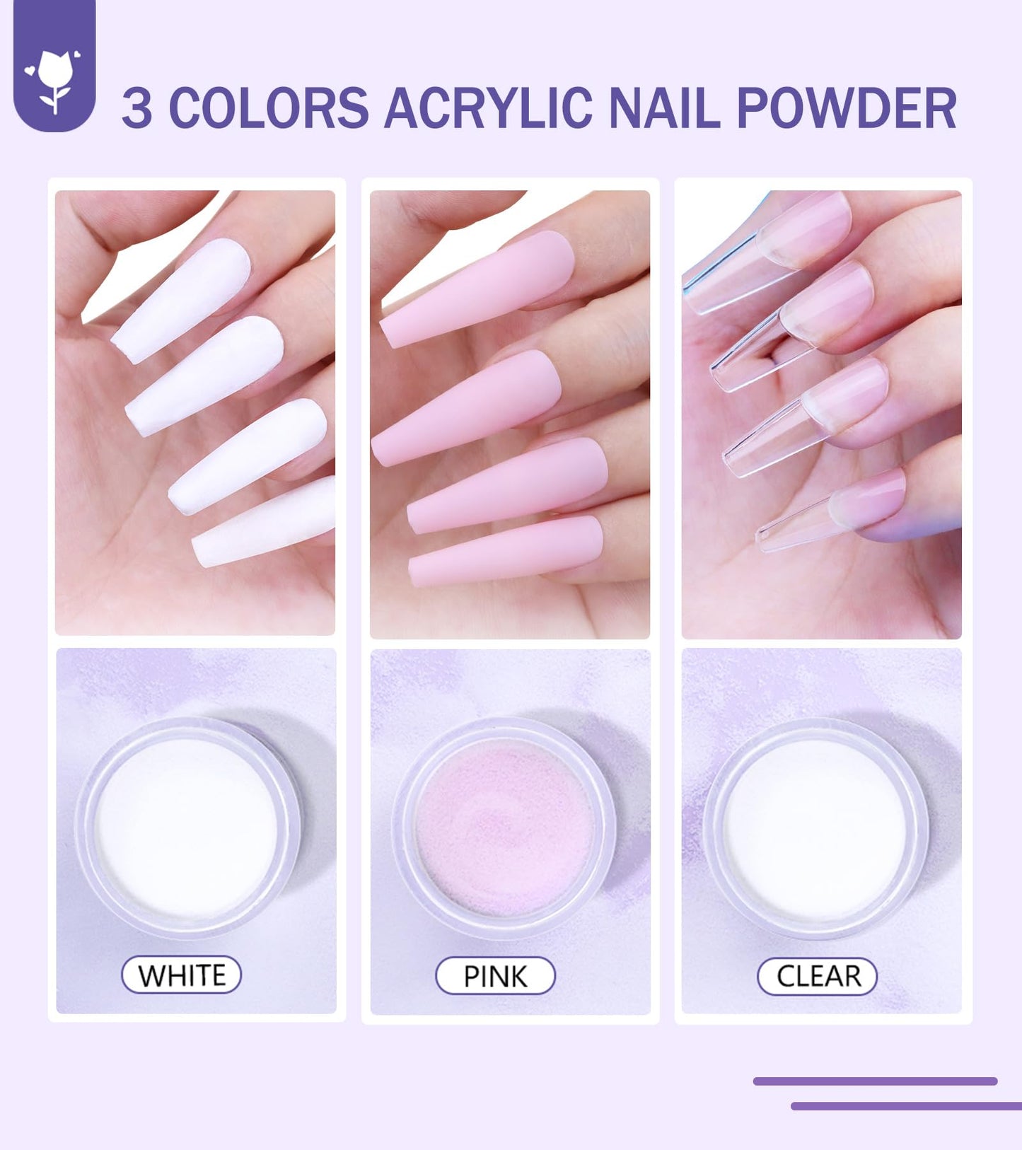 Acrylic Nail Kit With Everything For Beginners, Professional Nail Starter Kit , 24 Color Glitter Acrylic Powder and Liquid Monomer Set, Nail Glitter And DIY Nail Art Tools