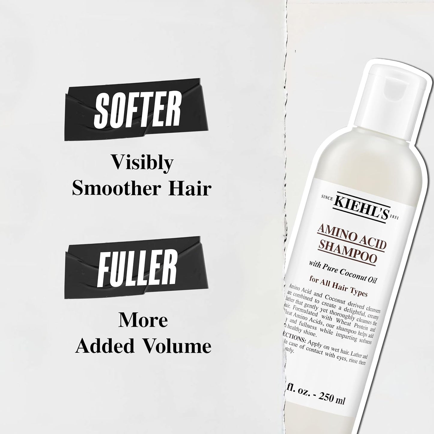 Kiehl's Amino Acid Shampoo - Strengthening Cleanser with Coconut Oil | Paraben-Free, All Hair Types