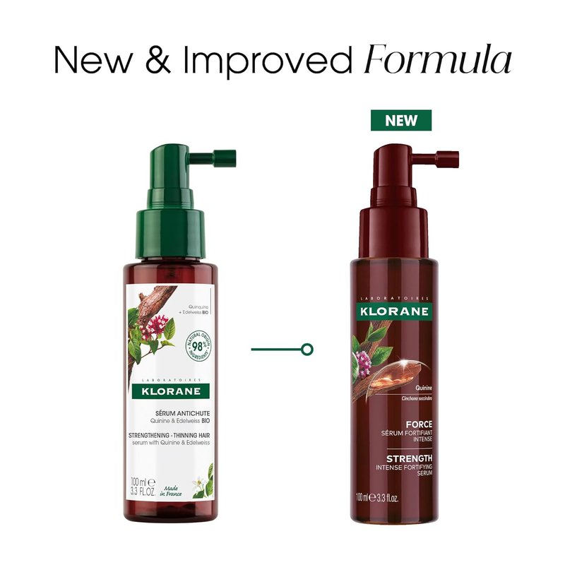 Klorane Intense Strengthening Serum - Natural Hair Thinning Solution for Thicker, Stronger Hair - 3.3 fl. oz.