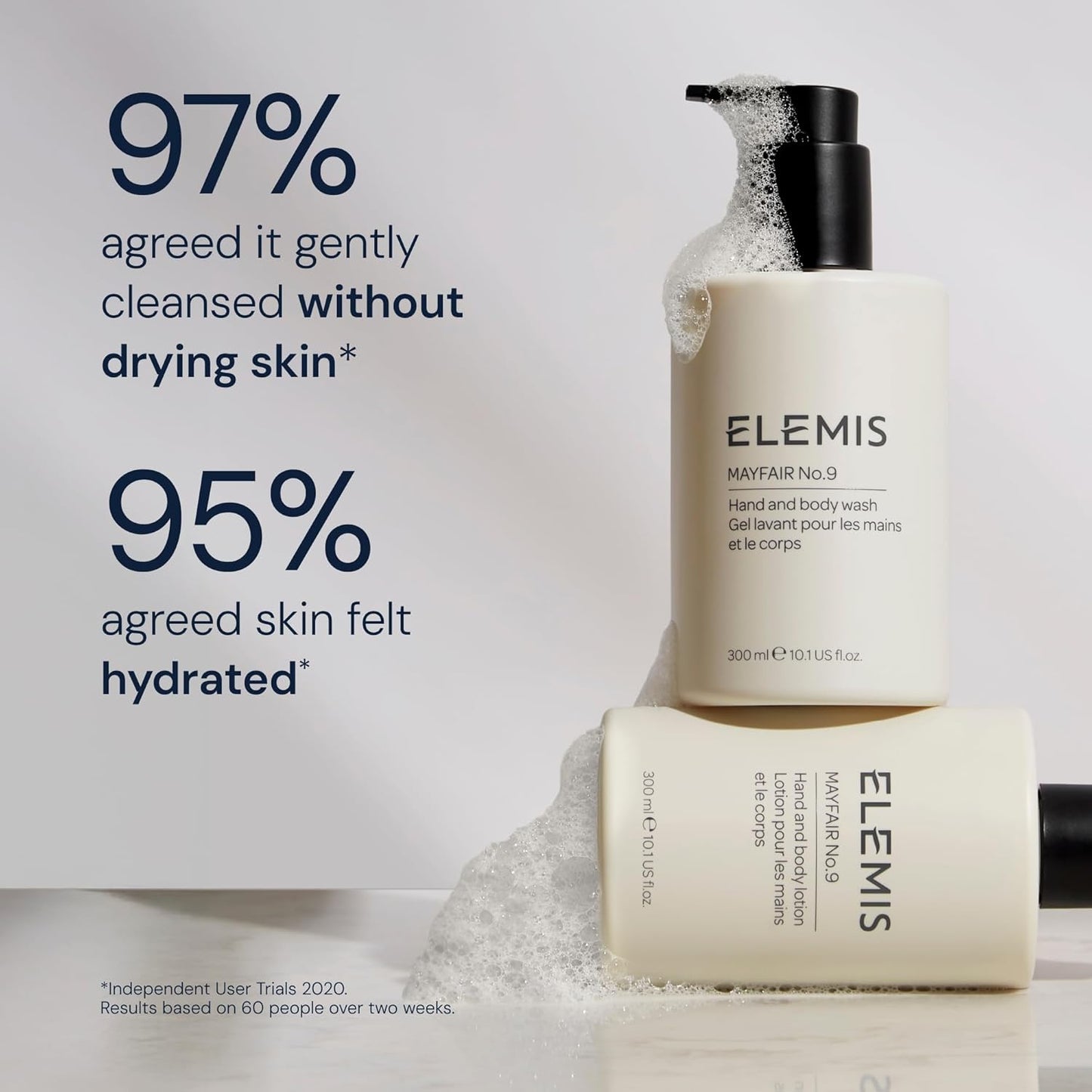 ELEMIS Mayfair No.9 Hand & Body Wash | Hydrating & Refreshing 300ml, Biodegradable & Refillable