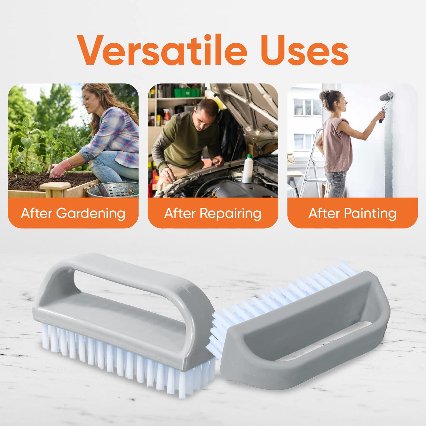 Nail Brush for Cleaning Fingernails, Nail Scrubber Brush, Toe Foot Hands Fingernail Brush Cleaner- Small Scrub Brush- All-Purpose Stiff Cleaning Brush for Home, Kitchen, Work, (18)