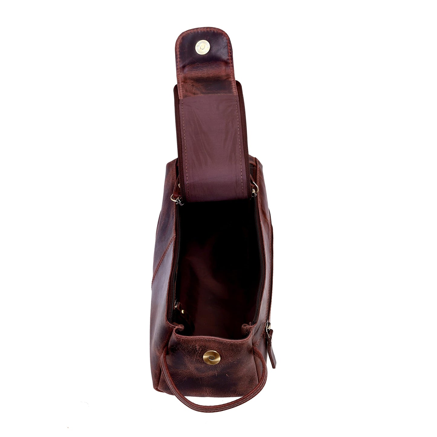 Genuine Buffalo Leather Unisex Toiletry Bag Travel Dopp Kit