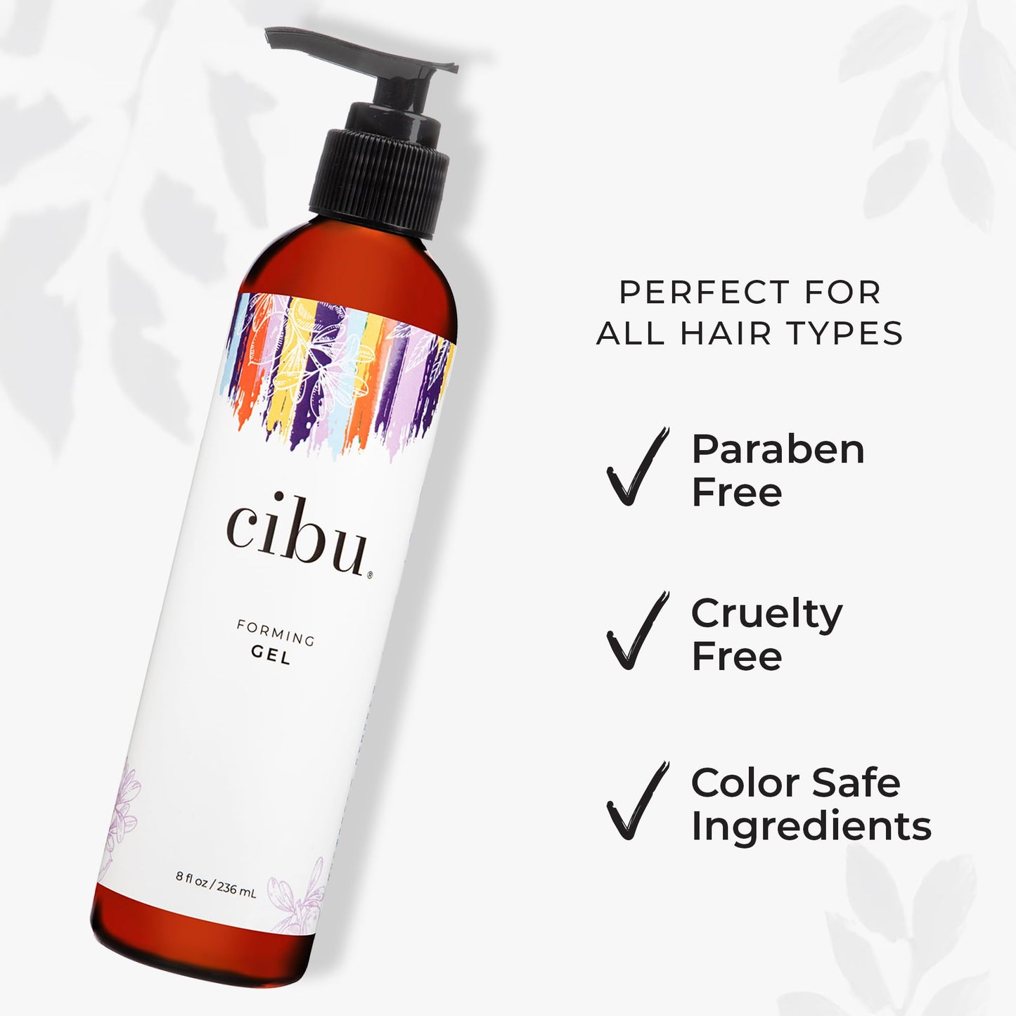 CIBU Forming Gel - No Flake Hair Gel for Men and Women - Alcohol and Fragrance Free - Extra Hold - Hydrolyzed Wheat Protein Hemp and Argan Seed Oils - 8oz