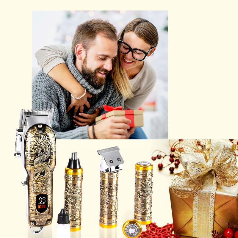 Mensure Hair Clippers for Men Professional Cordless Clippers and Trimmer Set 4 in 1 Mens Hair Clipper for Barber Kit