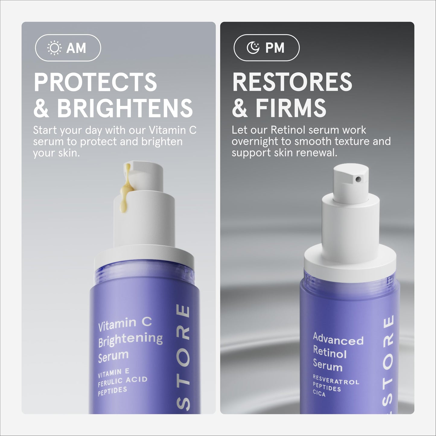 iRestore Retinol Serum for Face - 1% Retinol with Peptides & Hyaluronic Acid - Anti Aging Night Serum for Sensitive Skin - Fragrance Free, Reduces Fine Lines, Wrinkles (Pack of 2)