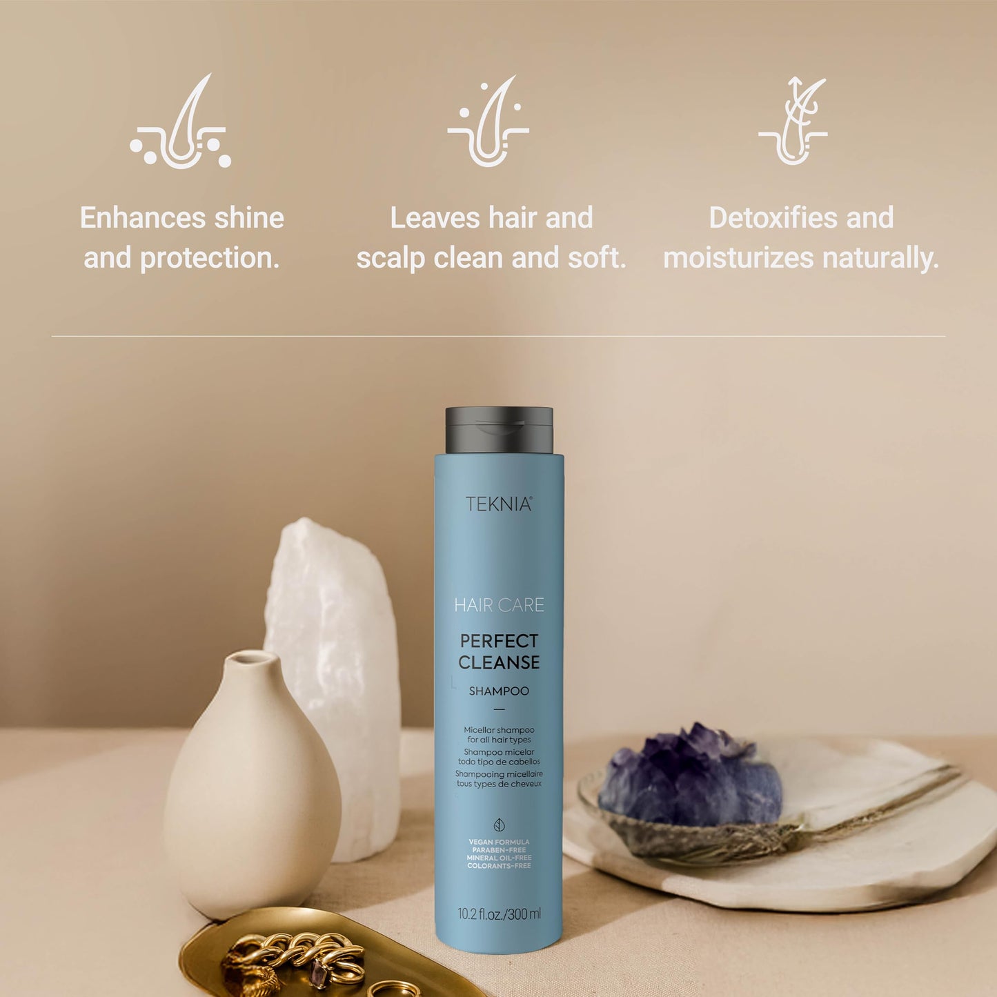Lakmé Teknia Perfect Cleanse Shampoo, Clarifying Shampoo for Build Up, Deep Clean for Scalp and Hair, 10.2 Fl Oz