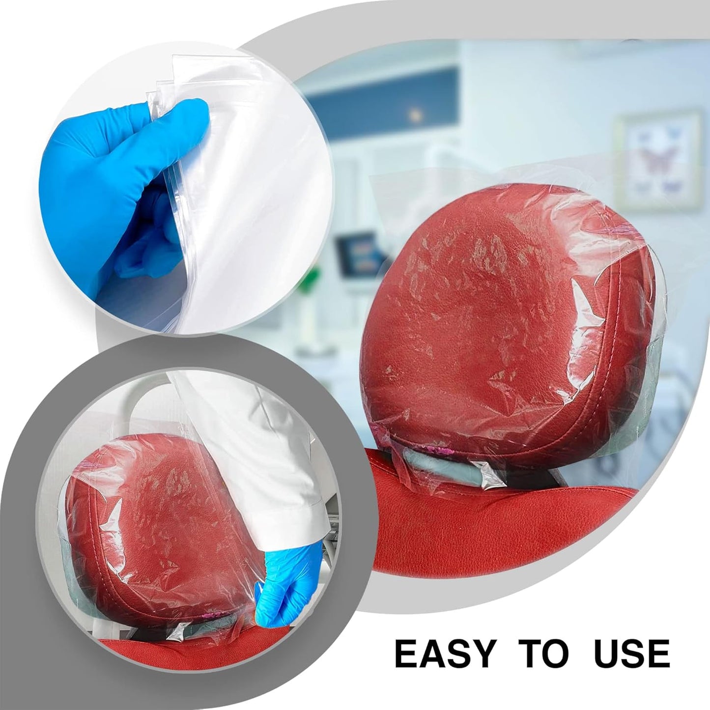 Disposable Dental Headrest Covers - X-Large Clear Plastic Sleeves for Tattoo & Dental Chairs | 14" x 10" | Pack of 250