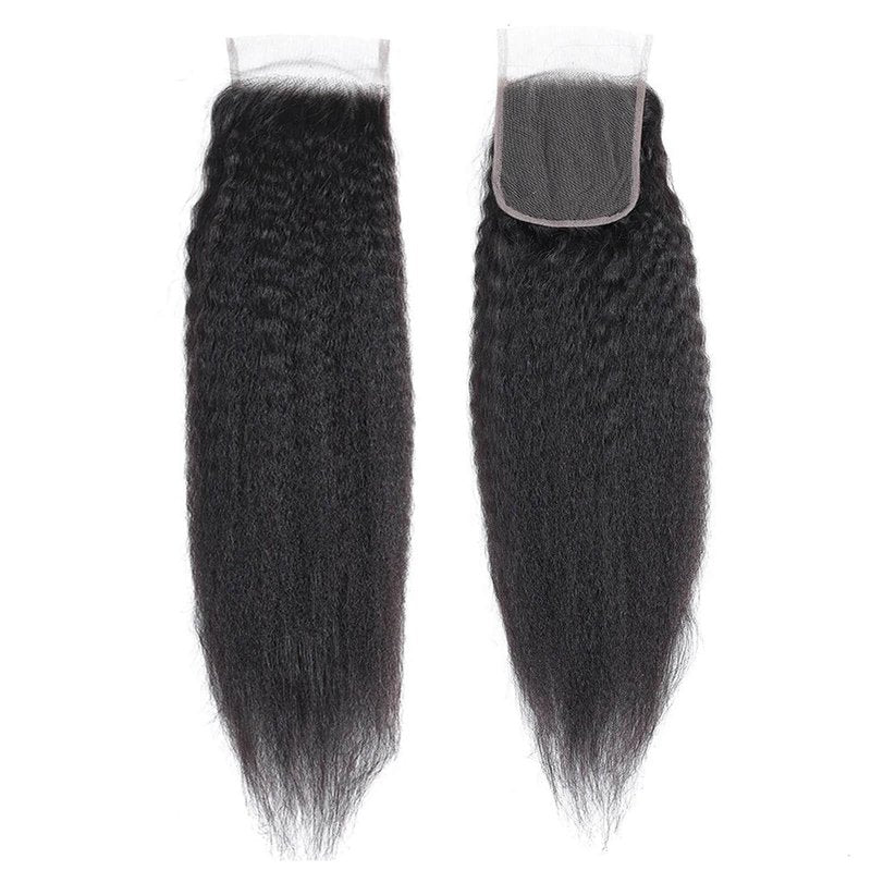 Kinkystraight Human Hair Bundles 12A 100% Unprocessed Brazilian Virgin Hair Kinky Curly Human Hair Extensions for Women Quick Weave Yaki Straight Bundles (18 inch)