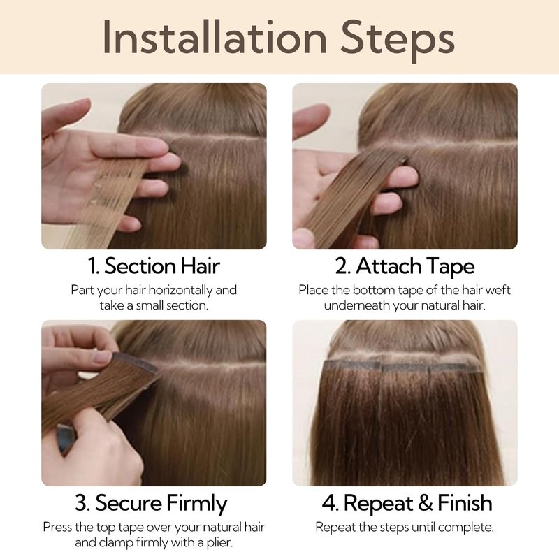 HOTBANANA Tape in Hair Extensions, 18 Inch 20pcs 50g Balayage Dark Brown Mixed Chestnut Brown Tape in Real Remy Human Hair Extensions Straight