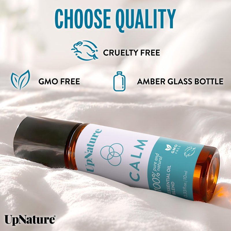 UpNature Calm Essential Oil Roll On – 100% Natural Aromatherapy for Relaxation - Nurse Essentials for Work, Nurses Week Gifts - Self Care Gifts for Women