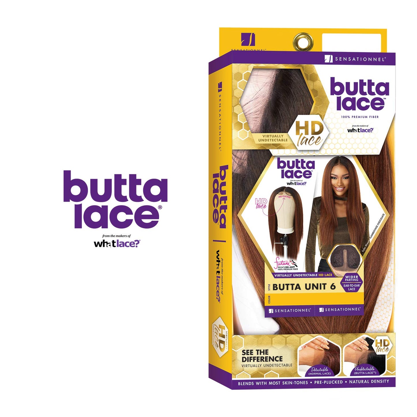 Sensationnel Synthetic HD Lace Front Wig - BUTTA UNIT 6 (1 Jet Black)