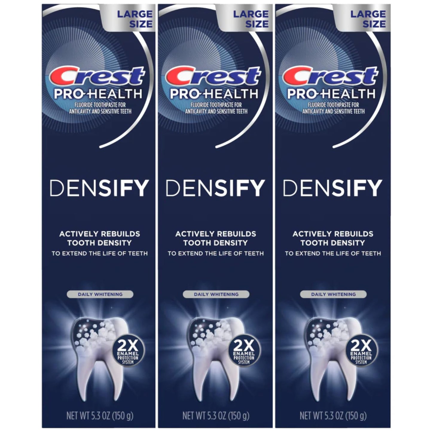 Crest Pro-Health Densify Toothpaste, Daily Whitening 5.3 Oz (Pack of 3)