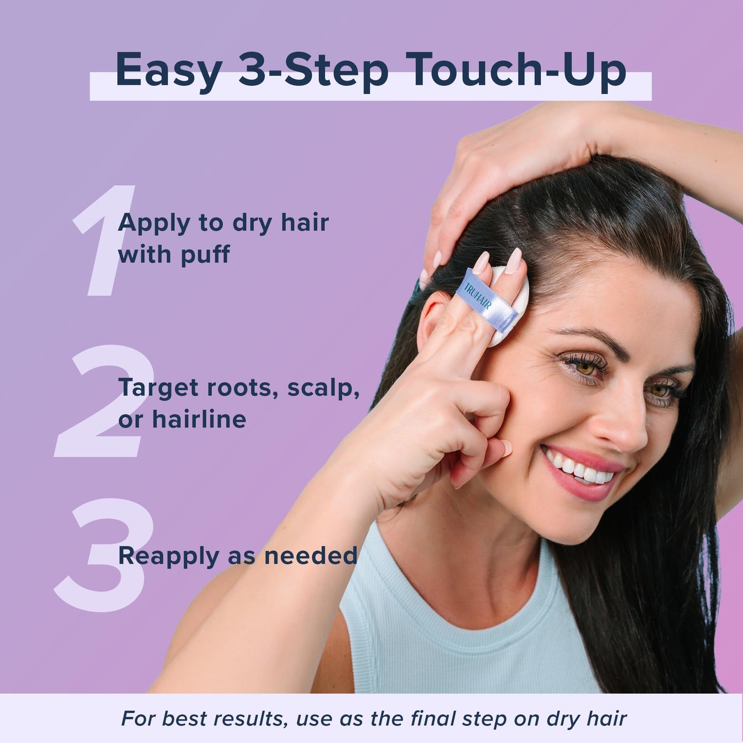 TRUHAIR Root & Scalp Cover Up Pressed Powder Compact, Waterproof, Weightless Hair Coverage & Bald Spot Concealing, Root Touch Up Hair Color for Gray Coverage & Thinning Areas, 0.35 Oz (Dark Brown)