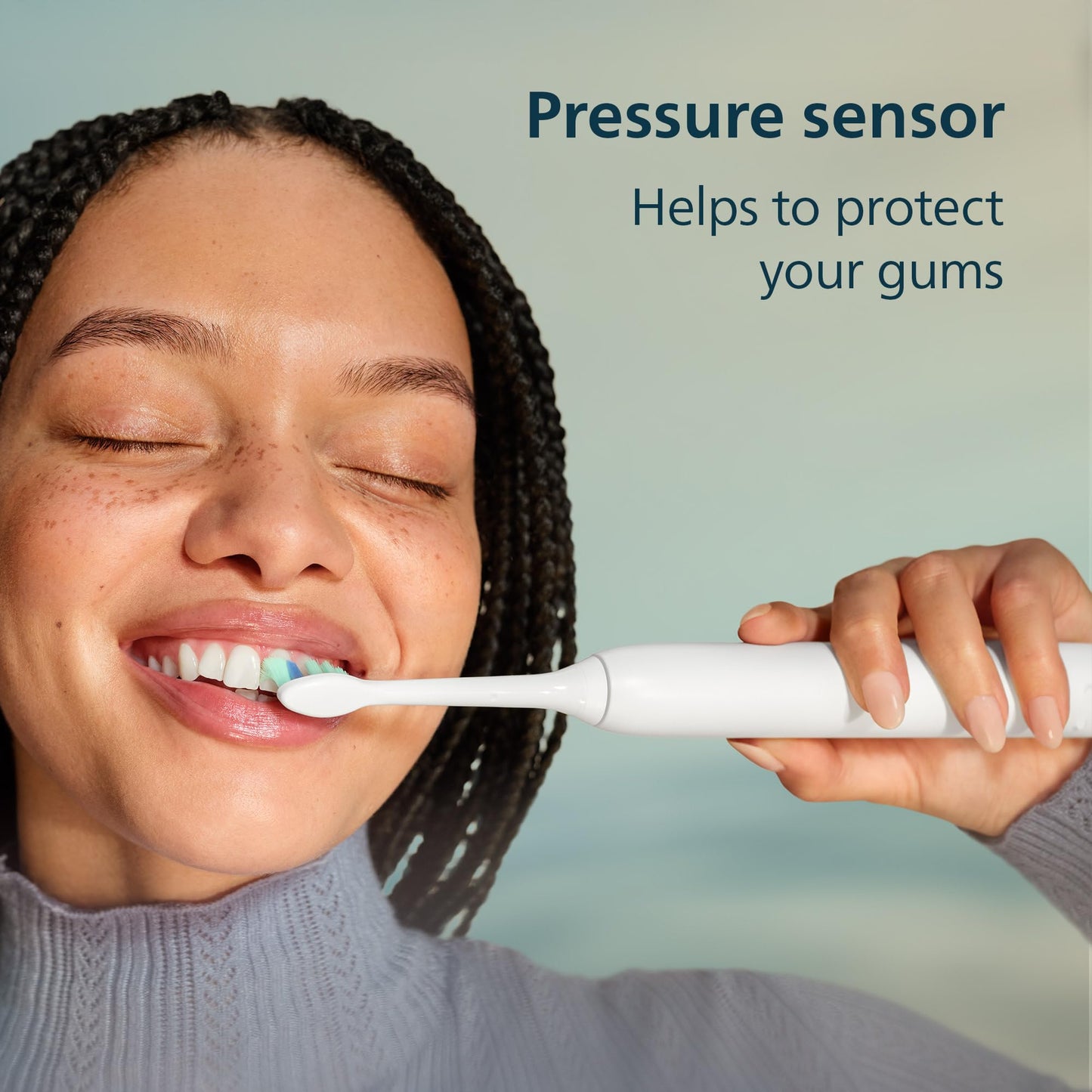 Philips Sonicare 4100 Series Electric Toothbrush - Sonic Toothbrush with Advanced Sonic Technology, Pressure Sensor, Two Intensity Settings, Smartimer & Quadpacer, Black, Model HX3681/24