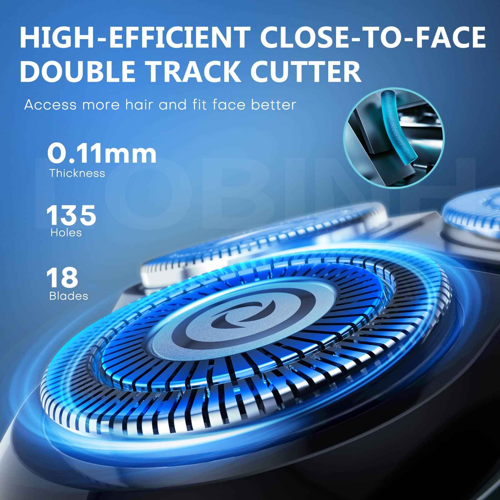 LOBINH Electric Shaver for Men, 100% Washable Rechargeable Waterproof Electric Razor Wet & Dry Shaving with Pop-up Trimmer, 1 Hour Fast Charging, 4D Floating Head, LCD Power Indicator