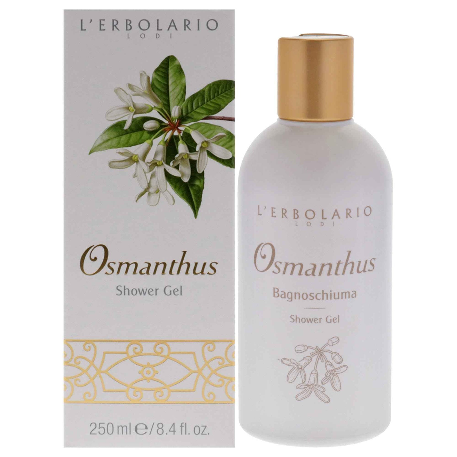 L'Erbolario Shower Gel - Moisturizing Body Wash with Floral Fragrance - Toning and Protecting Floral Body Soap for Radiant Skin - Osmanthus - 8.4 oz
